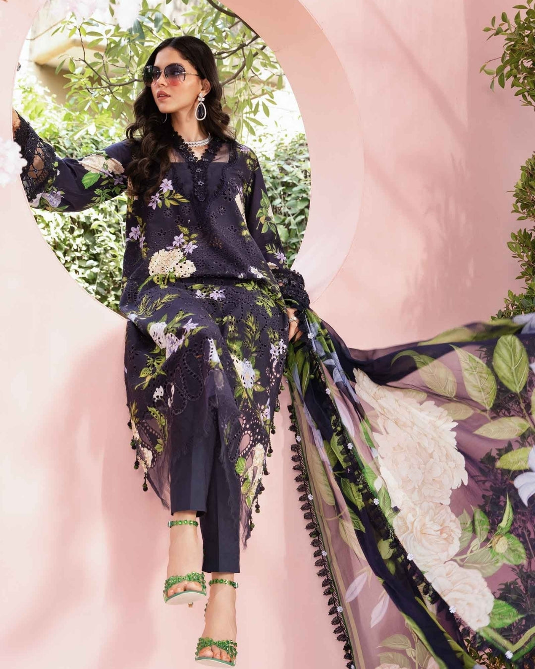 3 Piece Stitched Embroidered Lawn Suit From Maria.B By M.Prints Eid Edit Collection'25 - 20