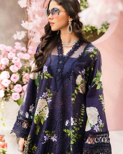 3 Piece Stitched Embroidered Lawn Suit From Maria.B By M.Prints Eid Edit Collection'25 - 20