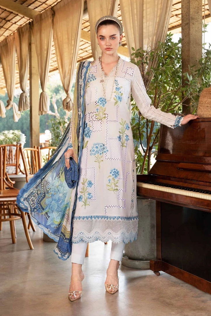 3 Piece Stitched Printed Lawn Suit From Maria.B M.Prints Spring Summer'25 Collection - 22
