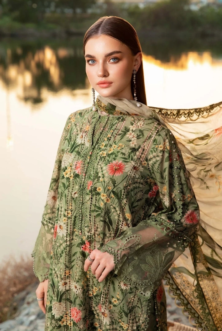 3 Piece Stitched Printed Lawn Suit From Maria.B M.Prints Spring Summer'25 Collection - 28