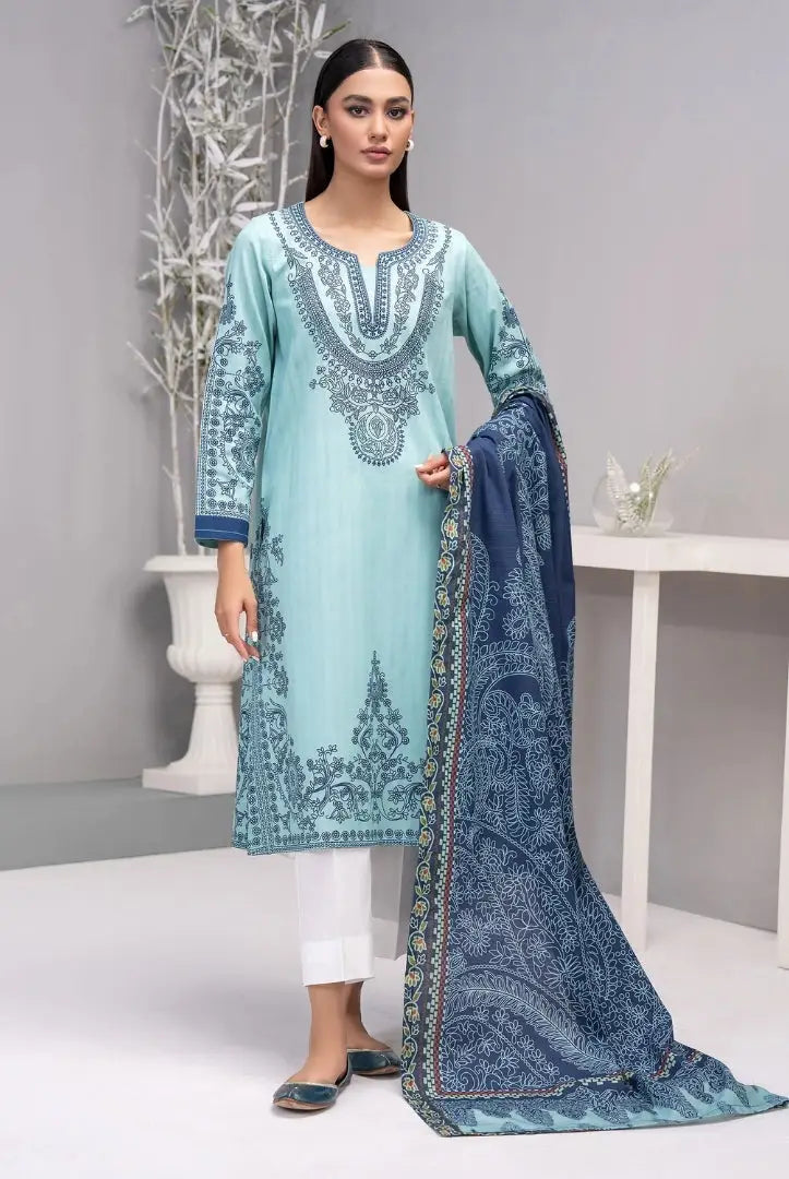 2 Pc Stitched Printed Khaddar Suit By Limelight Winter Collection - 31
