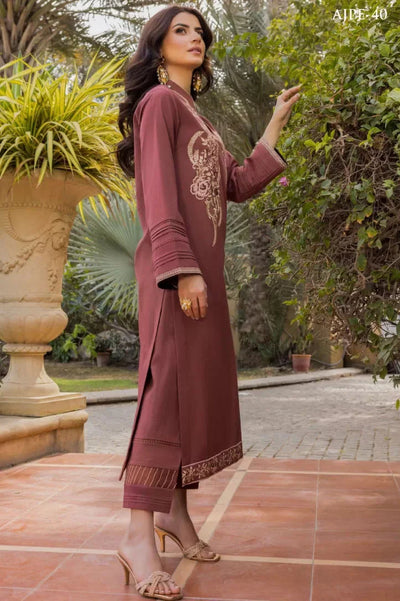 2 Piece Stitched Festive Pret Suit By Asim Jofa -  Brown