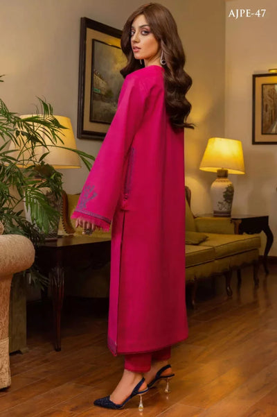 2 Piece Stitched Festive Pret Suit By Asim Jofa - Raspberry Pink