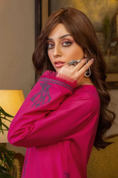 2 Piece Stitched Festive Pret Suit By Asim Jofa - Raspberry Pink