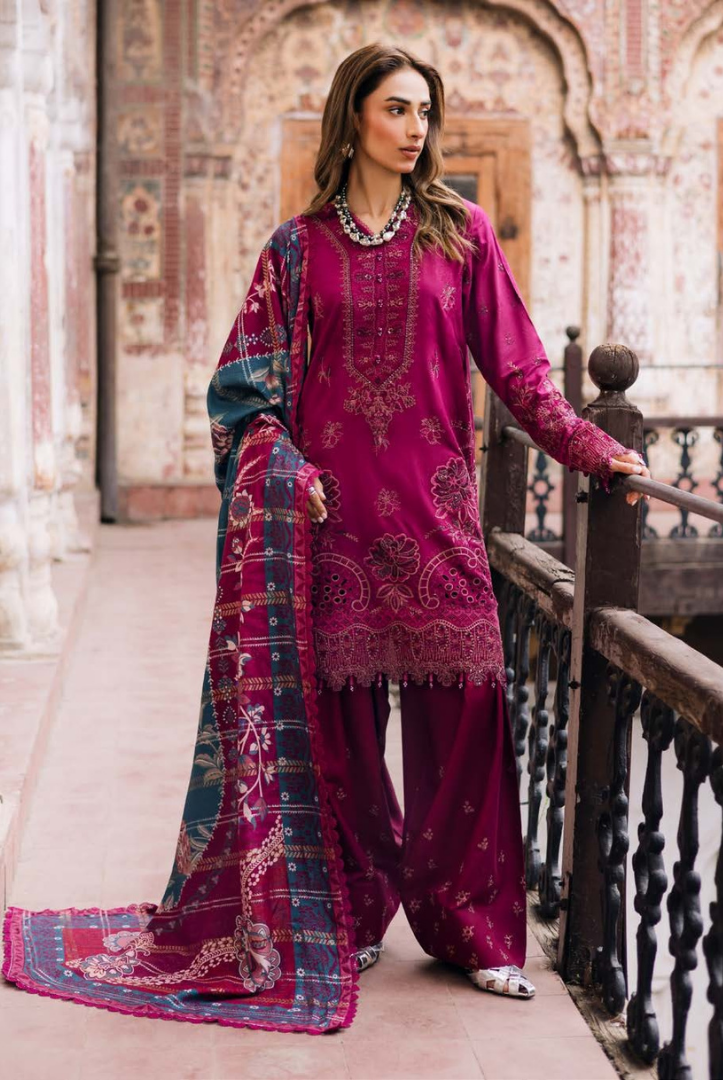 3 Piece Stitched Maya by Nureh Embroidered Self Linen Jacquard NU25MYA - NW-100