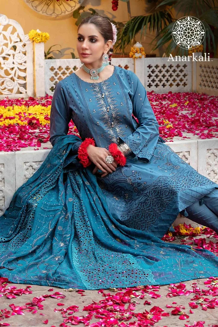 Tawakkal Jashan 3 Piece Stitched Suit(Navy Blue)