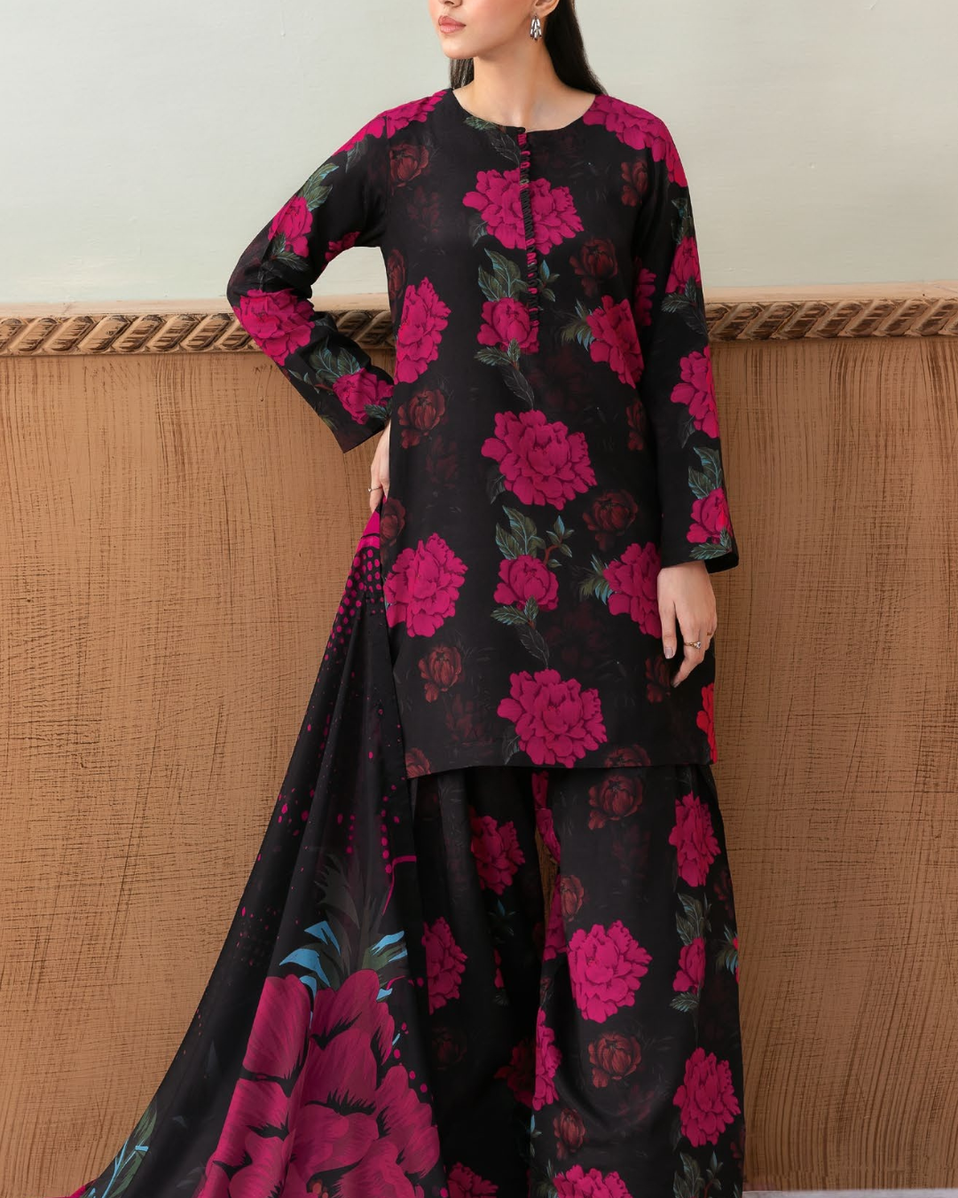 3 Piece Stitched Digital Printed Lawn Basics Rawsilk From AFSANAH AR-103