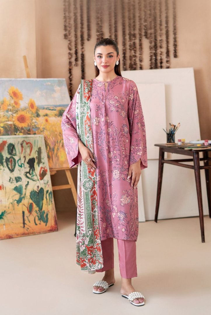 3 Piece Stitched Digital Printed Winter Linen From MALHAR EDIT'25 |  VOL 01 - 03