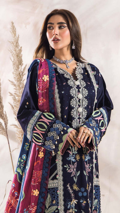 3 Piece Stitched Luxury Winter Embroidered Collection Vol.2 By Eshaisha - 03