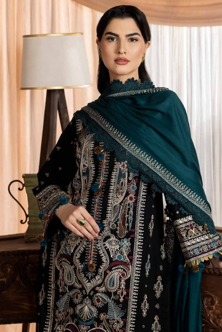 3 Piece Stitched Luxury Embroidered Winter Collection By Eshaisha - 03
