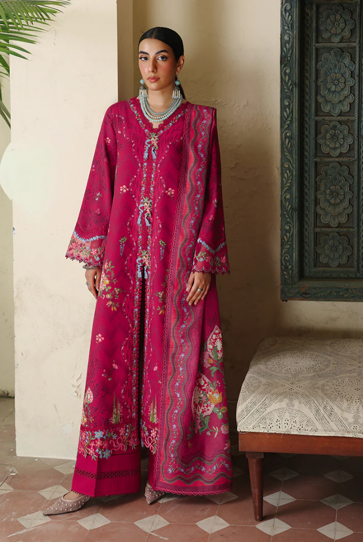 3 Piece Stitched Qalamkar Qprint'25 QW# 02 (A) MIREL