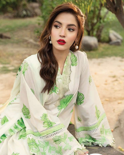3 Piece Stitched Embroidered Lawn Suit From Maria.B By M.Basics Eid Collection'25-03