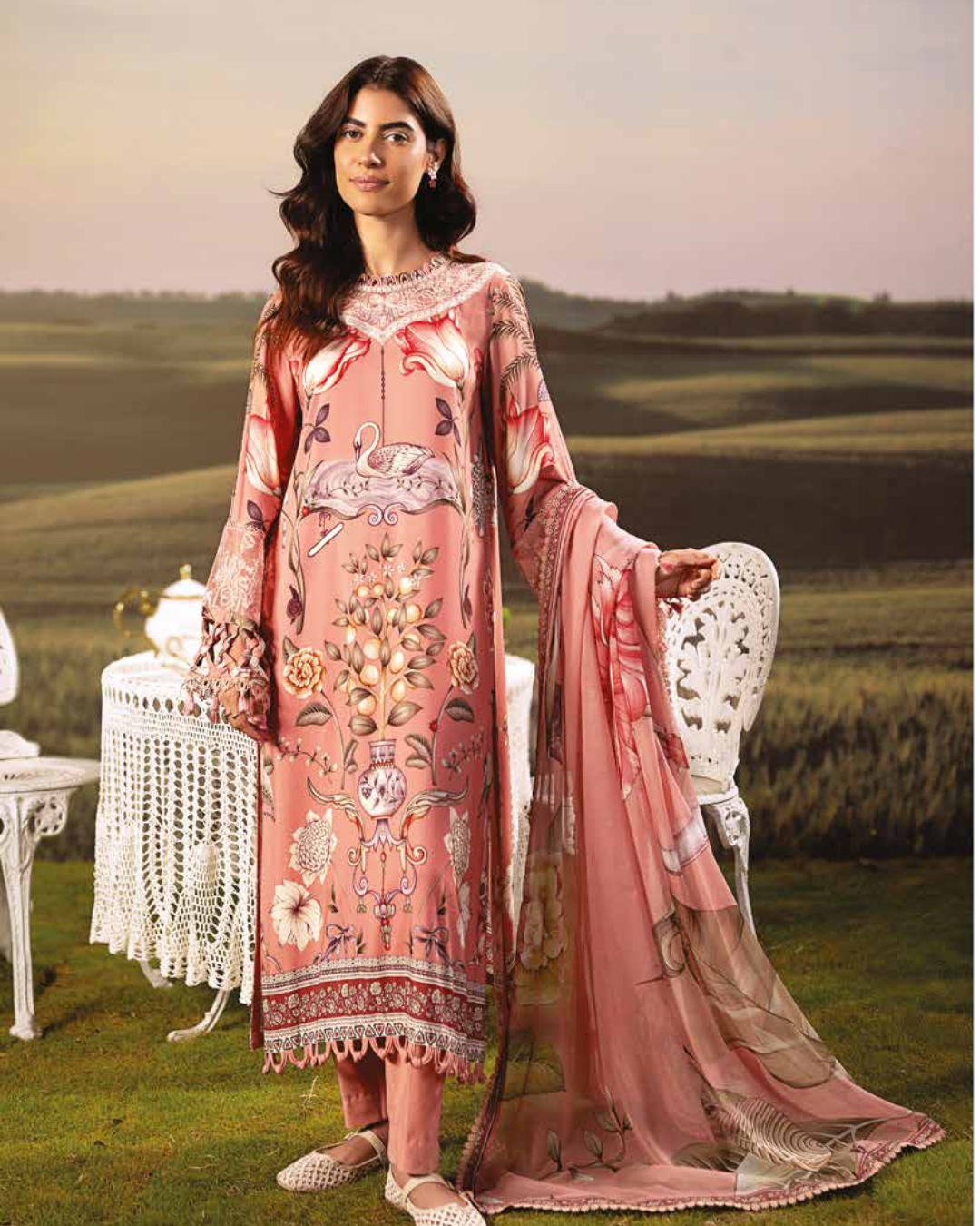 3 Piece Stitched Embroidered Linen Casual - Pre/Fall 25 Winter M.Basics by MARIA.B  - MBPF#03