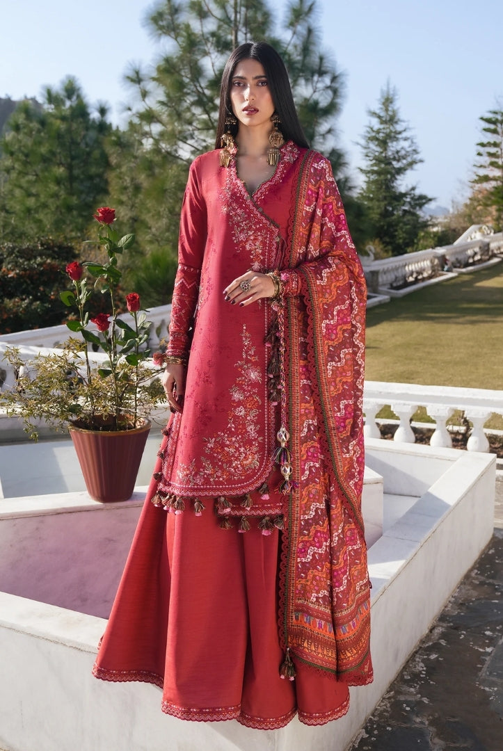 3 Piece Stitched Luxury Winter Shawl Suits Collection'24 By Hussain Rehar - MANA