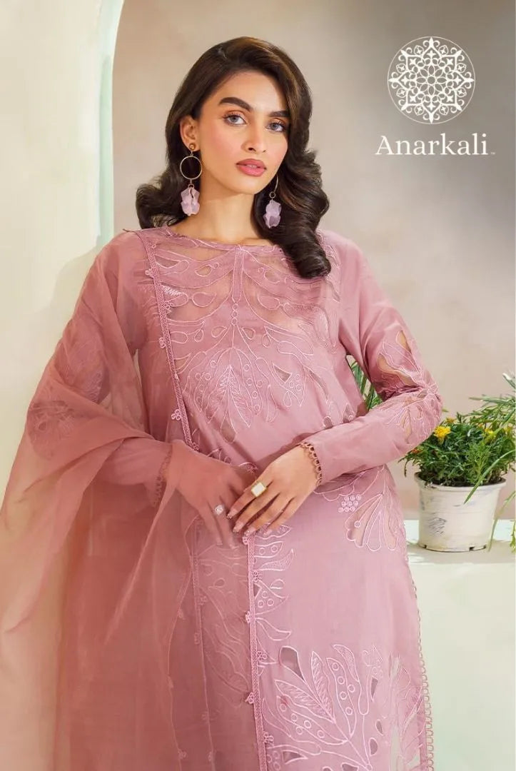 Iznik Pret Embroidered Lawn Collection 3Piece Stitched Suit(light pink)