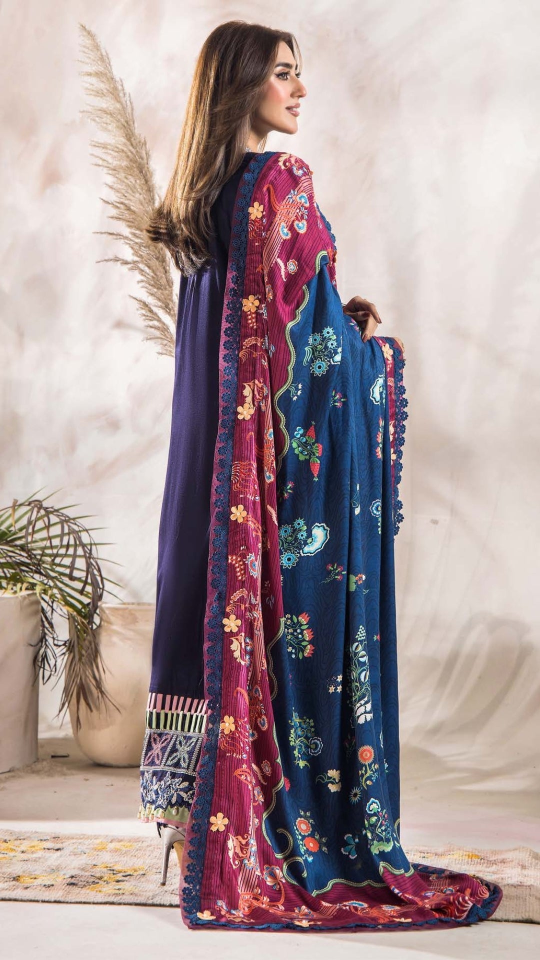 3 Piece Stitched Luxury Winter Embroidered Collection Vol.2 By Eshaisha - 03