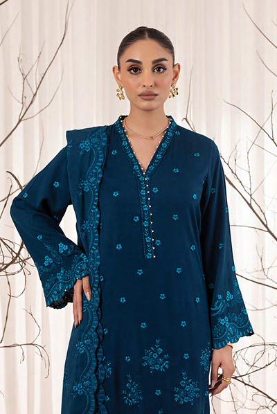 3 Piece Stitched Embroidered Cashmi Wool With Lakhany Winter Embriodered Shawl collection 03