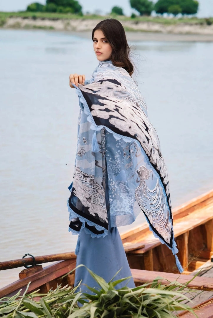 3 Piece Stitched Embroidered Suit By Ravi Kinare Collection From M.Basics By Maria.B - 03