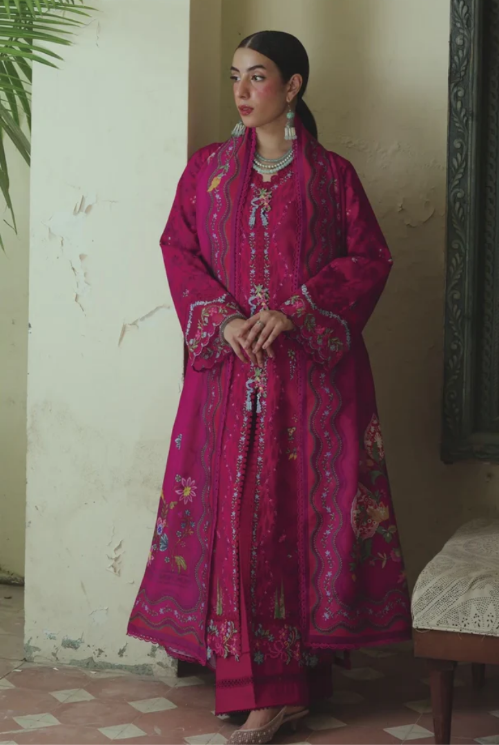 3 Piece Stitched Qalamkar Qprint'25 QW# 02 (A) MIREL