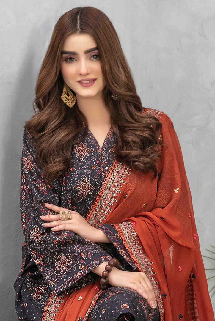 3Piece Stitched Suit By Tawakkal Zaira - 03
