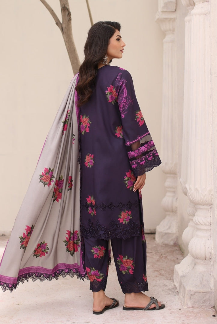 3 Piece Stitched Embroidered Linen Shawl Suits From Virsa By Charizma - 03