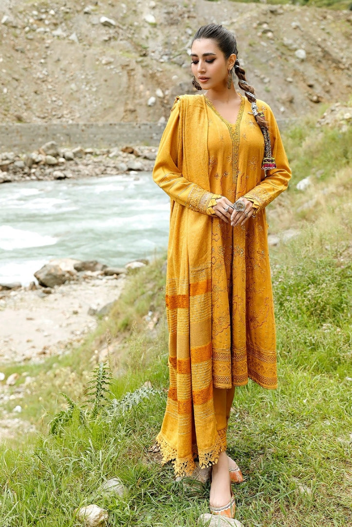 Tehzeeb By Riaz Arts Embroidered Leather Peach Suits Collection - 03