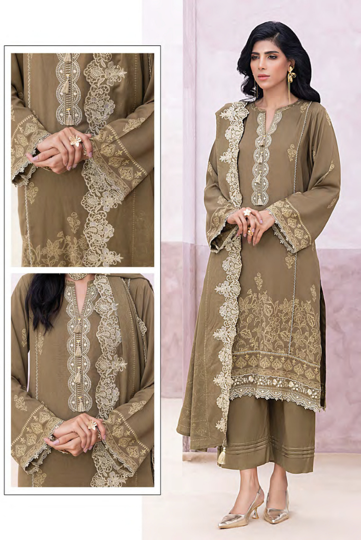 3 Piece Stitched Winter Essentials By LSM Lakhany Embroidered Cashmi Wool LG-IZ-0475-C