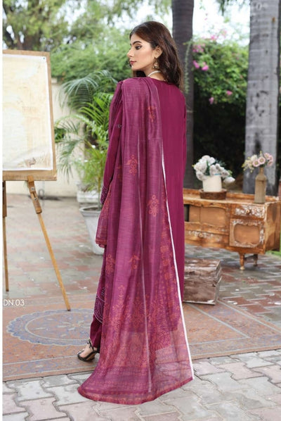 3 Piece Stitched Digital Printed Embroidered Lawn Suit From Zara ’25 Collection – ELEGANCE