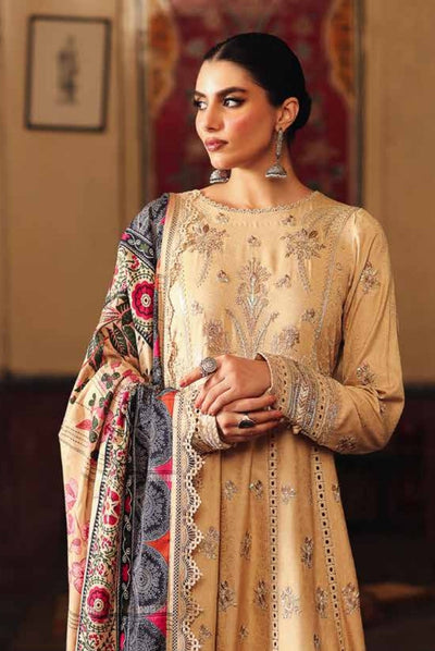 3 Piece Stitched Embroidered Jacquard Suits Collection By Nureh Maya Linen - 03