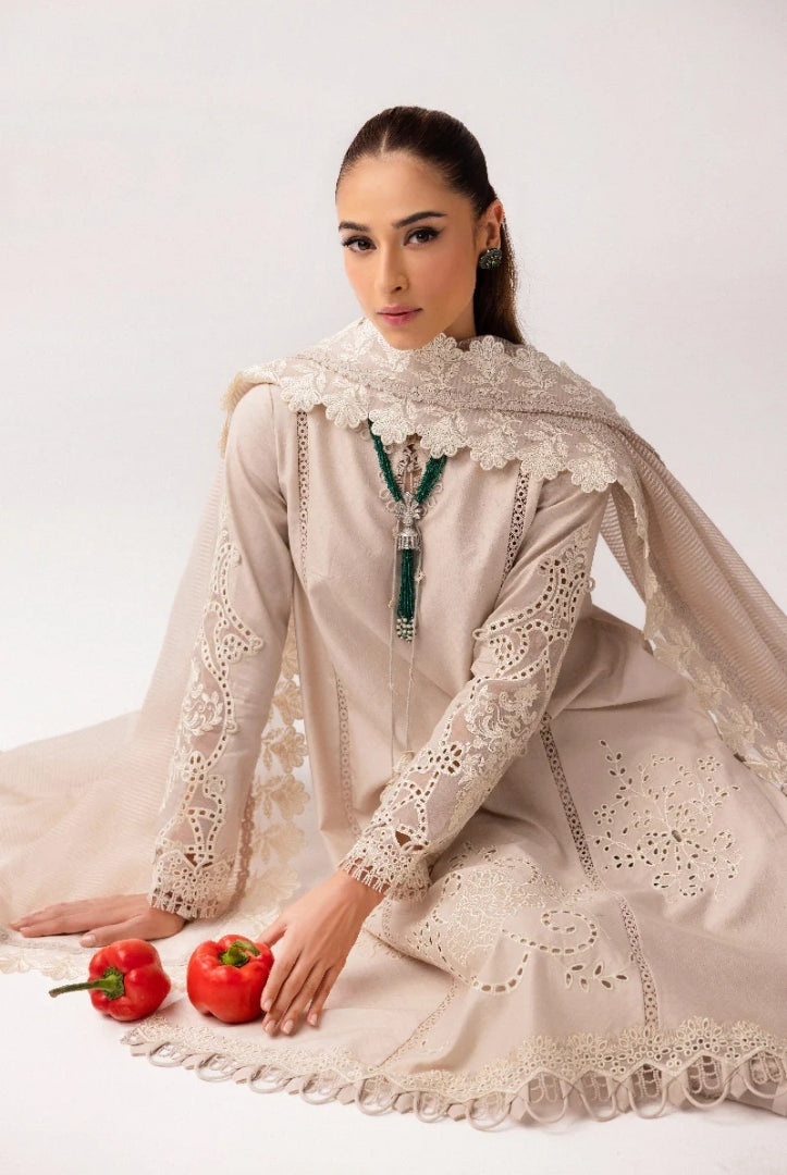 3 Piece Stitched Luxury Suits From Qalamkar Basic Pret'25 Collection - NAIRE