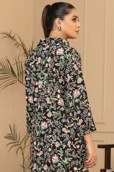 2 Piece Stitched Shirt By Limelight - BLACK FLORAL