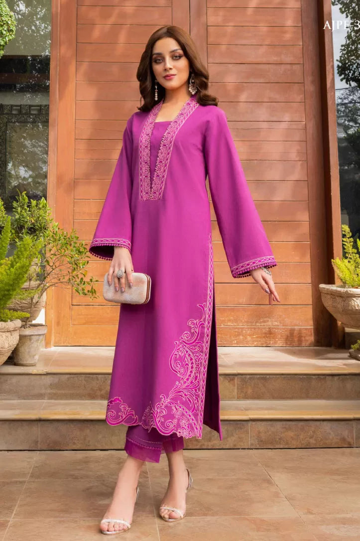 2 Piece Stitched Festive Pret Suit By Asim Jofa -  Vivid Pink