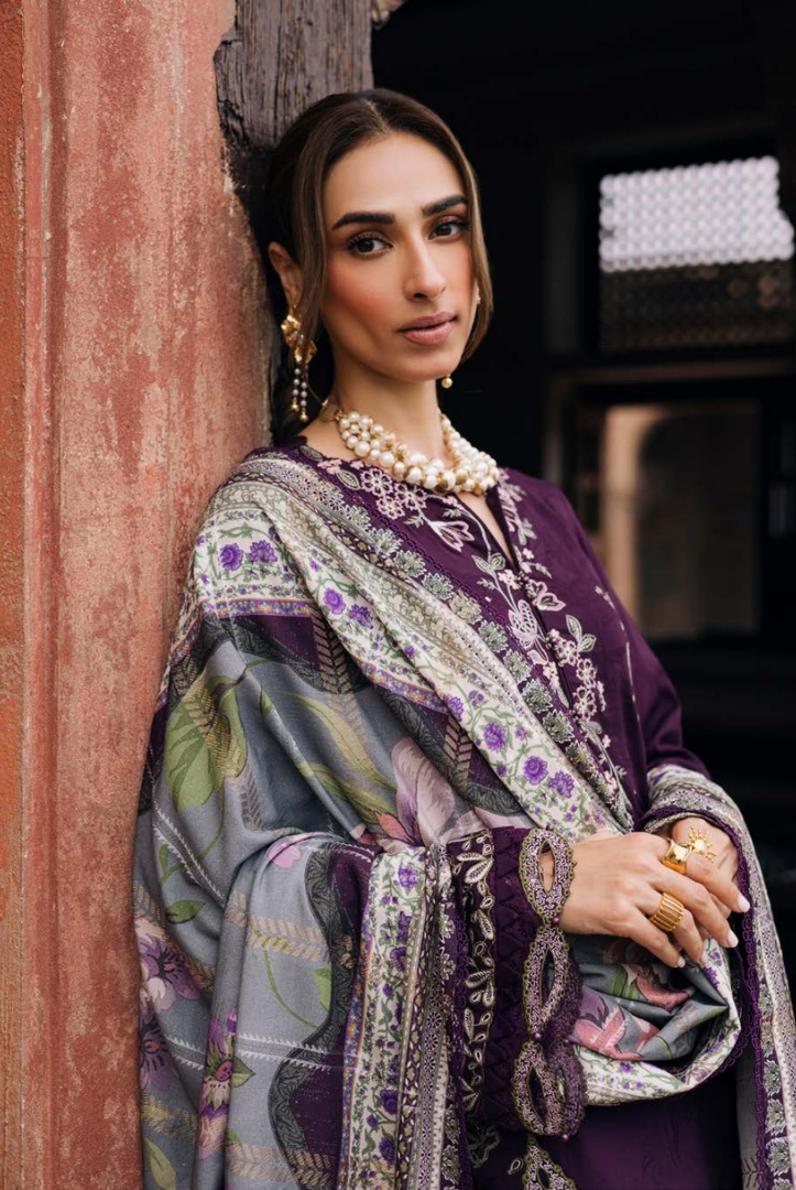 3 Piece Stitched Maya by Nureh Embroidered Self Linen Jacquard NU25MYA - NW-104