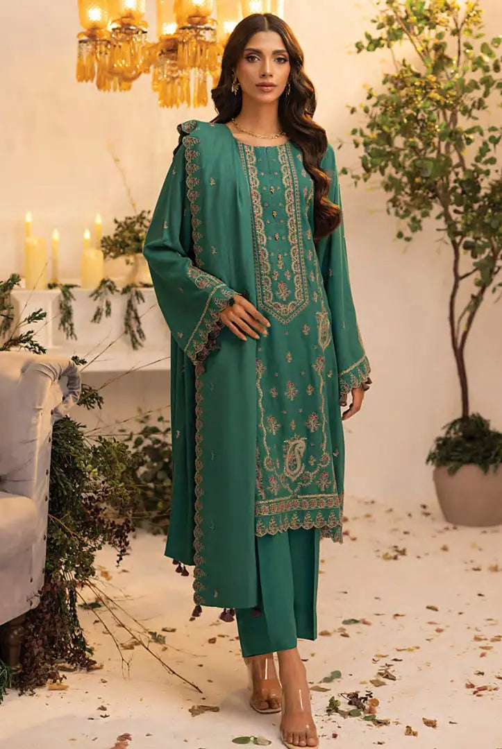 3 Pc Stitched Embroidered Winter Suits Collection By Lakhany - 06