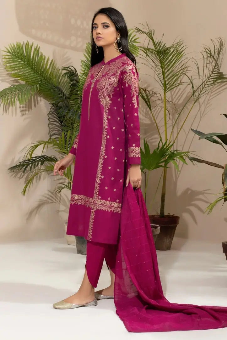 3 Pc Stitched Printed Khaddar Suit By Limelight Winter Collection - 49