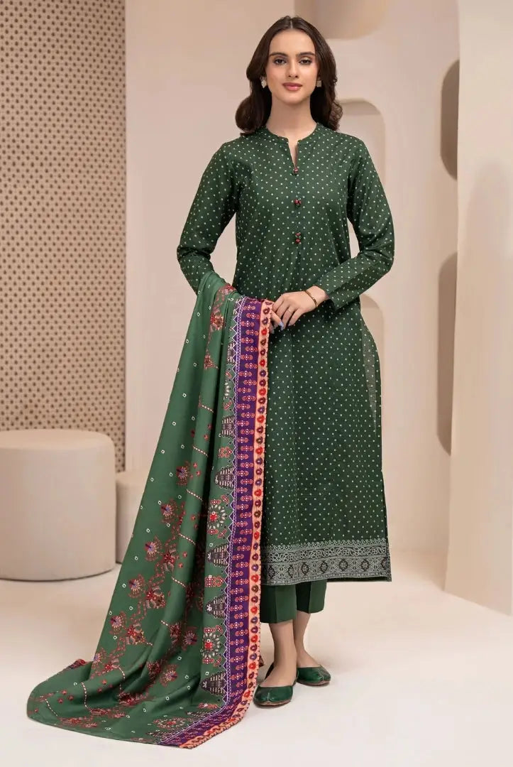3 Pc Stitched Printed Khaddar Suit By Limelight Winter Collection - 60