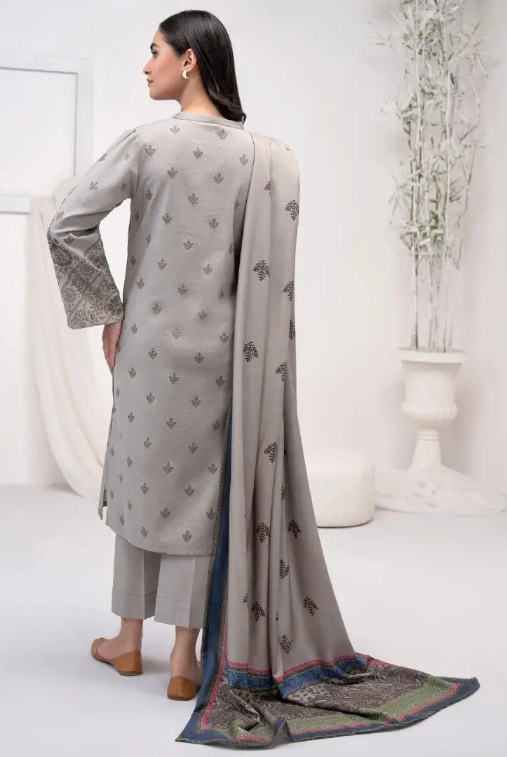 3 Pc Stitched Printed Khaddar Suit By Limelight Winter Collection - 61