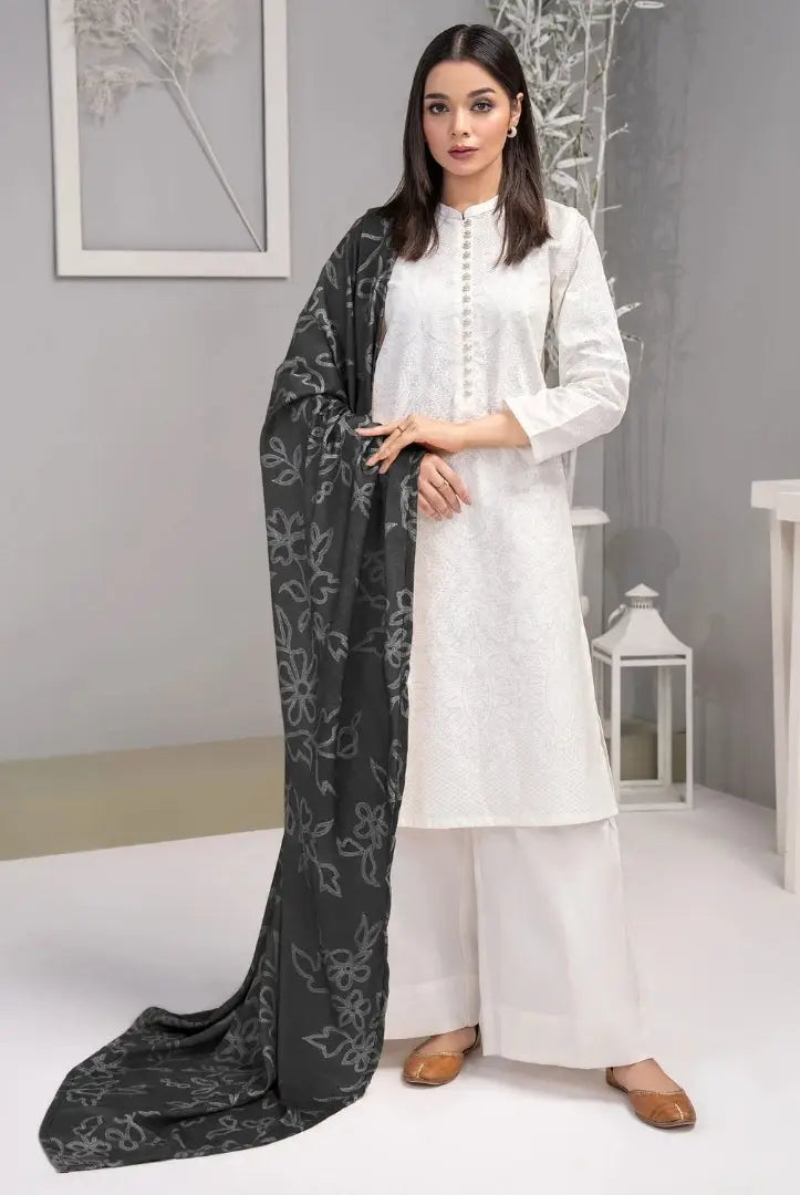 3 Pc Stitched Printed Khaddar Suit By Limelight Winter Collection - 64
