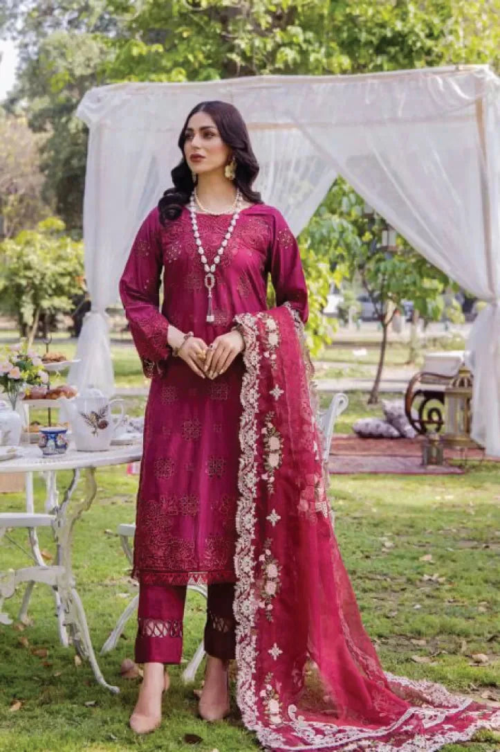3 Piece Eshaisha Festive Lawn Embroidered Collection - 11