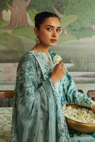 3 Piece Sehar Cross Stitch Cambric Suit - 07