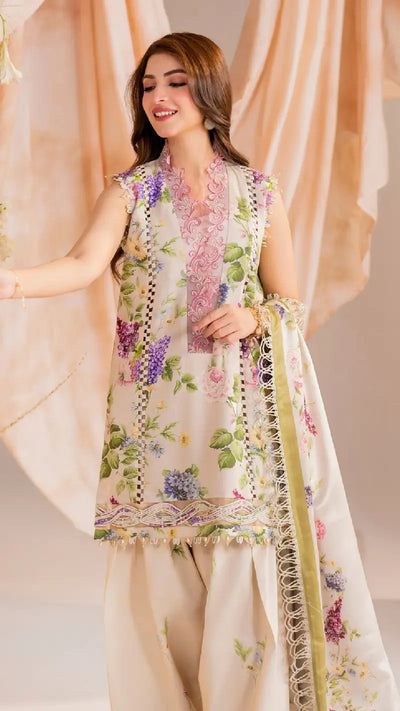 3 Piece Stitched Embroidered Digital Printed Suit | Winter Meraki'24 Vol'1 By Asifa & Nabeel - Aura