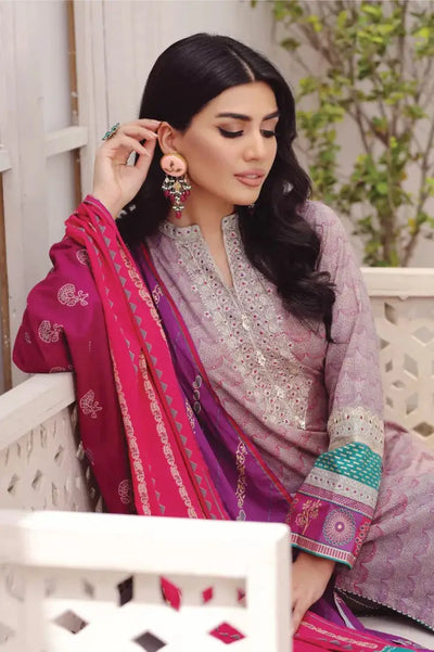 3 Piece Stitched Embroidered Lawn Suit By LSM Gold Lakhany - AN-00777