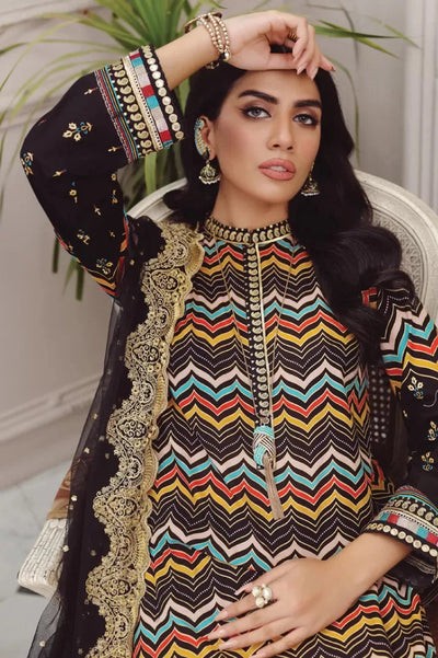 3 Piece Stitched Embroidered Lawn Suit By LSM Gold Lakhany - AN-00779