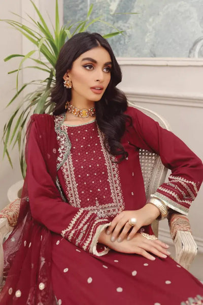 3 Piece Stitched Embroidered Lawn Suit By LSM Gold Lakhany - AN-00780