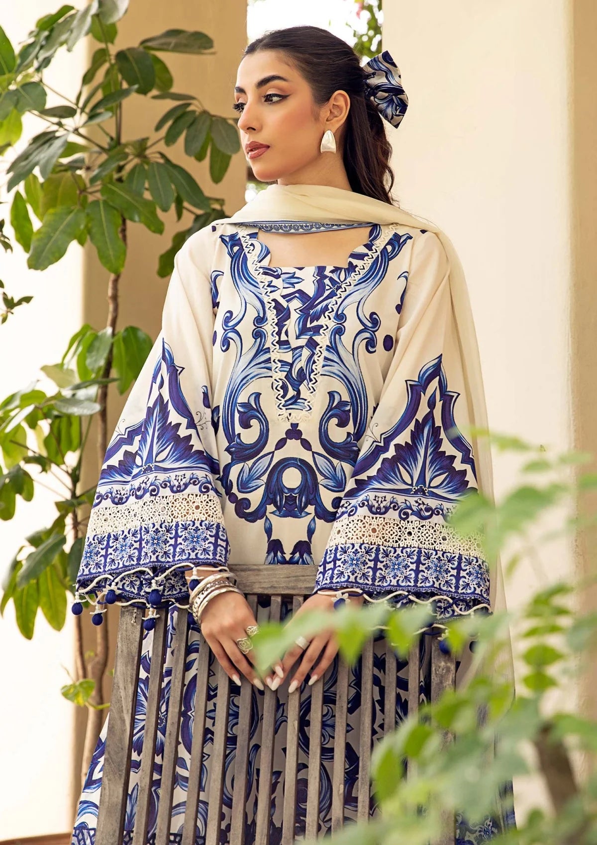 3 Piece Stitched Embroidered Lawn Suit From Maria.B By M.Basics Eid Collection'25-04