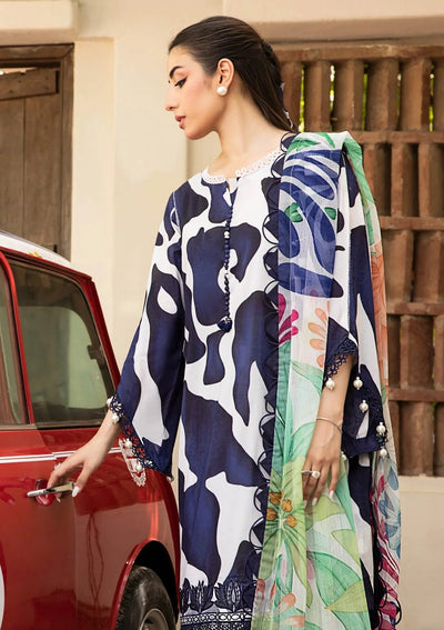 3 Piece Stitched Embroidered Lawn Suit From Maria.B By M.Basics Eid Collection'25-10