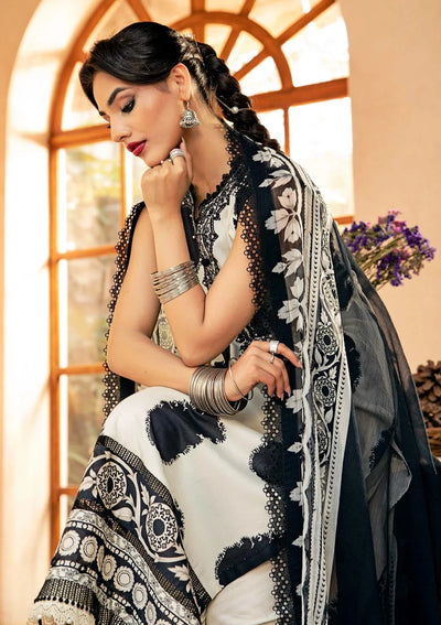 3 Piece Stitched Embroidered Lawn Suit From Maria.B By M.Basics Eid Collection'25-16