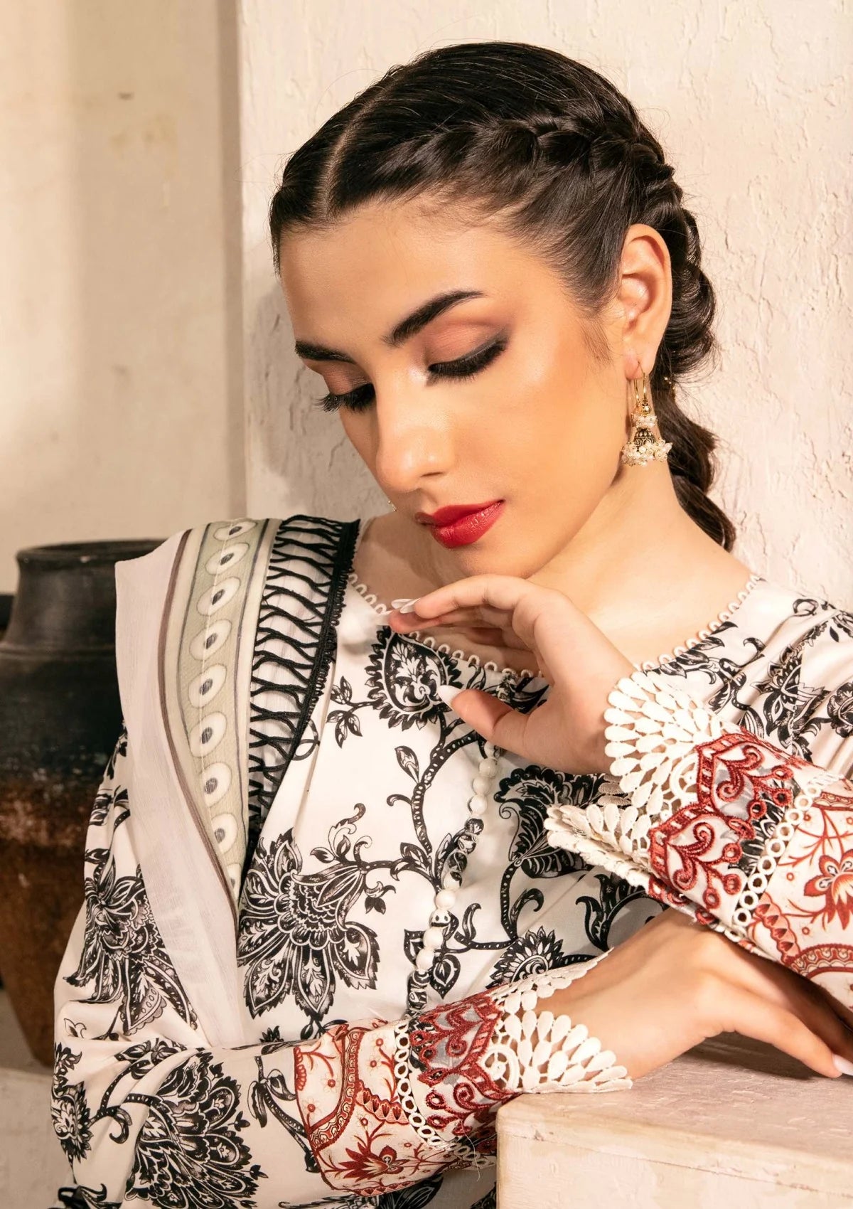 3 Piece Stitched Embroidered Lawn Suit From Maria.B By M.Basics Eid Collection'25-24