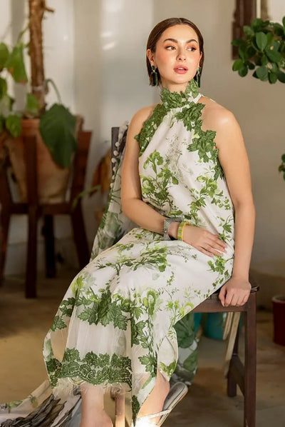 3 Piece Stitched Embroidered Lawn Suit | Meraki Vol'2 By Asifa & Nabeel - Sarsabz