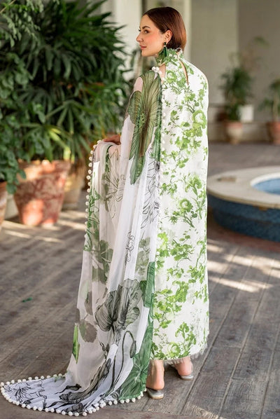 3 Piece Stitched Embroidered Lawn Suit | Meraki Vol'2 By Asifa & Nabeel - Sarsabz